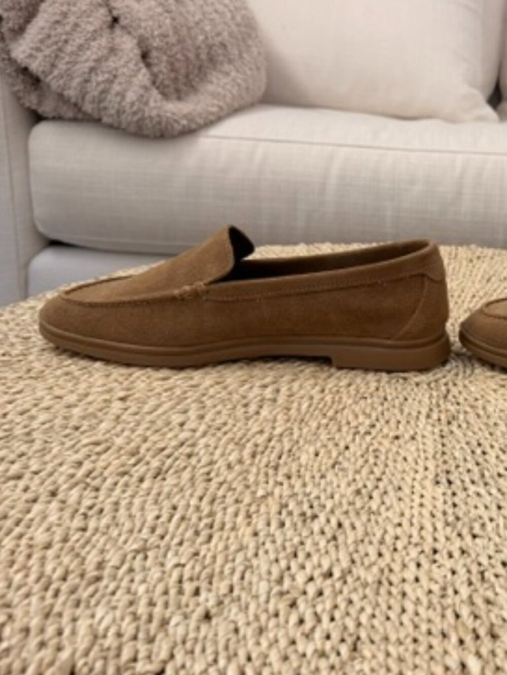 New Zara Sandy Brown Split Soft Suede Loafers, size 36 - Picture 4 of 10